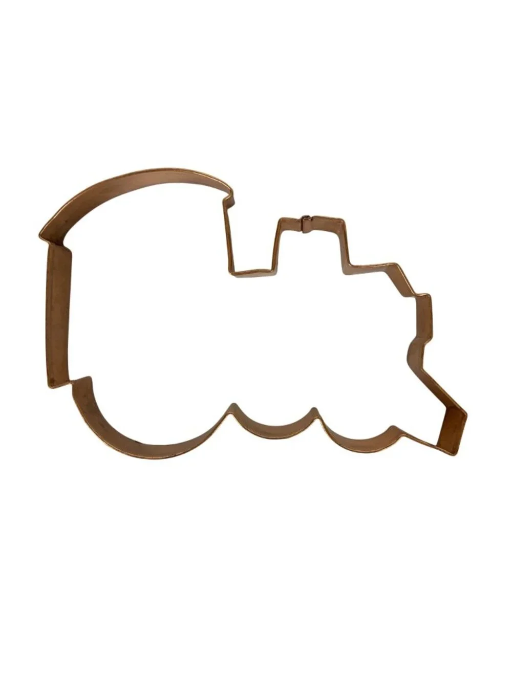William Sonoma Copper Cookie Cutter Train Shape Large 7 Inch New Made In India